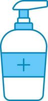 handenwassen fles icoon in blauw en wit kleur. vector