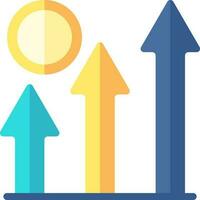 financieel groeit diagram icoon in veelkleurig. vector
