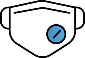 n95 gezicht masker icoon in blauw en wit kleur. vector