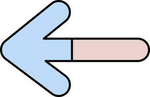 roze en blauw links pijl icoon of symbool. vector