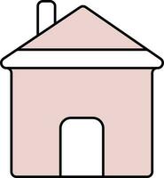 geïsoleerd huis icoon in roze en wit kleur. vector