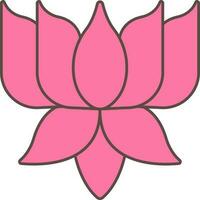 roze lotus bloem icoon in vlak stijl. vector