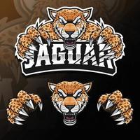 Boze wilde dieren jaguar geïsoleerde esport logo illustratie vector