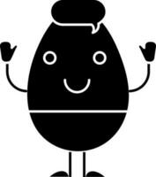 geïsoleerd tekenfilm mannetje ei icoon in zwart en wit kleur. vector