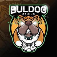 voorraad vector boos buldog gaming esport logo sjabloon