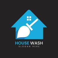 creatief huis wassen logo ontwerp concept vector illustratie.