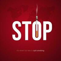 wereld Nee tabak dag. de concept van stoppen roken bewustzijn vector