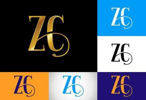 eerste brief z c logo ontwerp vector. grafisch alfabet symbool voor zakelijke bedrijf identiteit vector