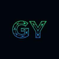 abstract brief gy logo ontwerp met lijn punt verbinding voor technologie en digitaal bedrijf bedrijf. vector