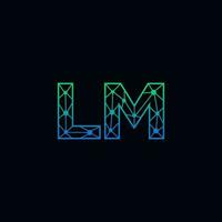 abstract brief lm logo ontwerp met lijn punt verbinding voor technologie en digitaal bedrijf bedrijf. vector