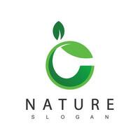 natuur logo, cirkel blad icoon vector