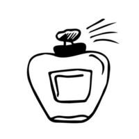 single tekening parfum mode verwant icoon, geïsoleerd Aan wit achtergrond. vector voorraad illustratie in hand- getrokken geïnkt stijl. ontwerp element.