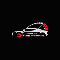 automotive auto reparatie logo ontwerp vector illustratie en auto auto onderhoud logo auto- bouwkunde logo voorraad illustratie.