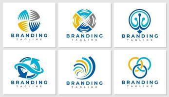 reeks van digitaal technologie logo ontwerp branding. modern abstract netwerk logo. vector
