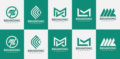 minimalistische lijn brief m l ml lm logo ontwerp. modern eerste lm ml logo merk vector