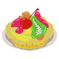 illustratie van een heerlijk fruit taart vector