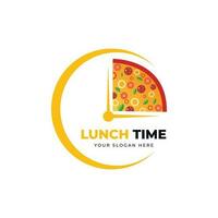 lunch tijd logo ontwerp vector sjabloon