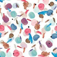 naadloos patroon met waterverf vlekken en spatten. abstract achtergrond met vlekken. blauw, Purper, roze en bruin waterverf vlekken. patroon voor textiel, uitnodigingen, open, papier verpakking vector