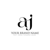 aj luxe brief logo ontwerp met creatief modern modieus vrij vector