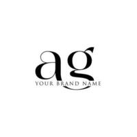 ag brief logo ontwerp met creatief modern modieus vrij vector. vector