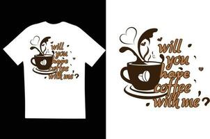 koffie t overhemd ontwerp vector het dossier