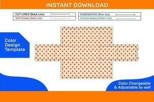 karton vouwen dienblad doos dieline sjabloon en 3d geven het dossier doos ontwerp kleur ontwerp sjabloon vector