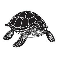 schildpad clip art vector illustratie, schildpad vector lijn kunst silhouet.