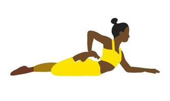 yoga houding in tekenfilm vlak stijl vector