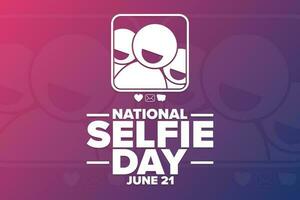 nationaal selfie dag. juni 21. vakantie concept. sjabloon voor achtergrond, banier, kaart, poster met tekst inscriptie. vector eps10 illustratie.