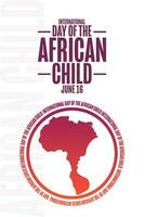 Internationale dag van de Afrikaanse kind. juni 16. vakantie concept. sjabloon voor achtergrond, banier, kaart, poster met tekst inscriptie. vector eps10 illustratie.