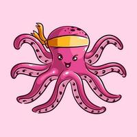 hand- getrokken schattig Octopus ontwerp vector