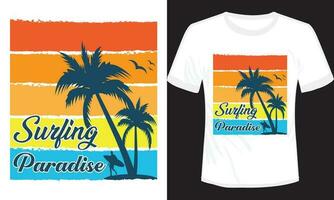 surfing paradijs t-shirt ontwerp vector illustratie