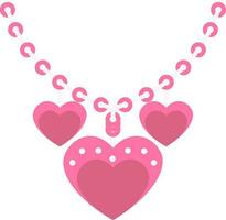 hart vormig ketting vlak icoon in roze kleur. vector