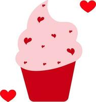 liefde kop taart icoon in roze en rood kleur. vector