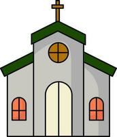 geïsoleerd kerk icoon in vlak stijl. vector