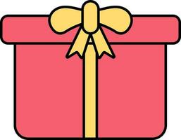 geel en rood geschenk doos icoon in vlak stijl. vector