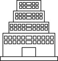 appartement gebouw icoon in vlak stijl. vector