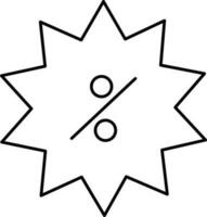 percentage etiket icoon in zwart dun lijn kunst. vector