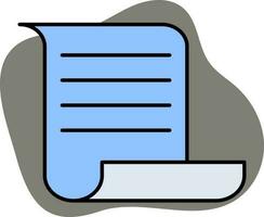 blauw kleur rol papier icoon Aan grijs achtergrond. vector