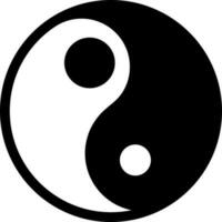 vlak stijl van yin yang icoon in zwart en wit kleur. vector