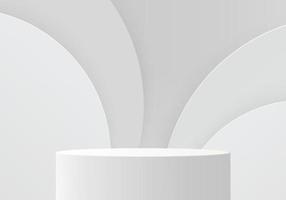 cilinder abstracte minimale scène met geometrisch platform zomer achtergrond vector 3d-rendering met podiumstandaard om cosmetische producten podium showcase op voetstuk moderne 3d witte studio te tonen