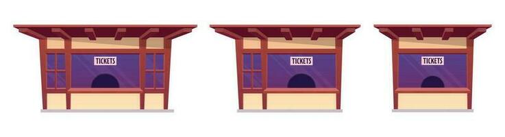 kaartjes winkel en geschenk winkel gebouw in tekenfilm stijl vector illustratie geïsoleerd Aan wit