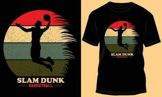 dichtslaan dunk basketbal t-shirt ontwerp vector