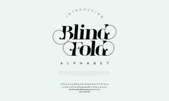 blinddoek elegant alfabet brieven doopvont en nummer. klassiek belettering minimaal mode ontwerpen. typografie modern serif fonts decoratief wijnoogst ontwerp concept. vector illustratie