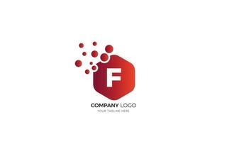 dots brief f logo. f brief ontwerp vector sjabloon.