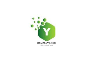 dots brief y logo. y brief ontwerp vector sjabloon.