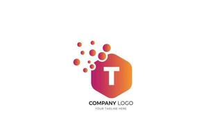 dots brief t logo. t brief ontwerp vector sjabloon.