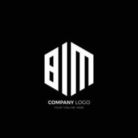 bim brief logo ontwerp veelhoek monogram icoon vector sjabloon