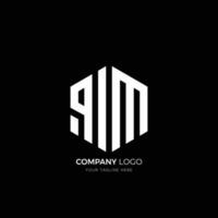 qim brief logo ontwerp veelhoek monogram icoon vector sjabloon