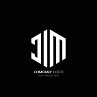 Jim brief logo ontwerp veelhoek monogram icoon vector sjabloon